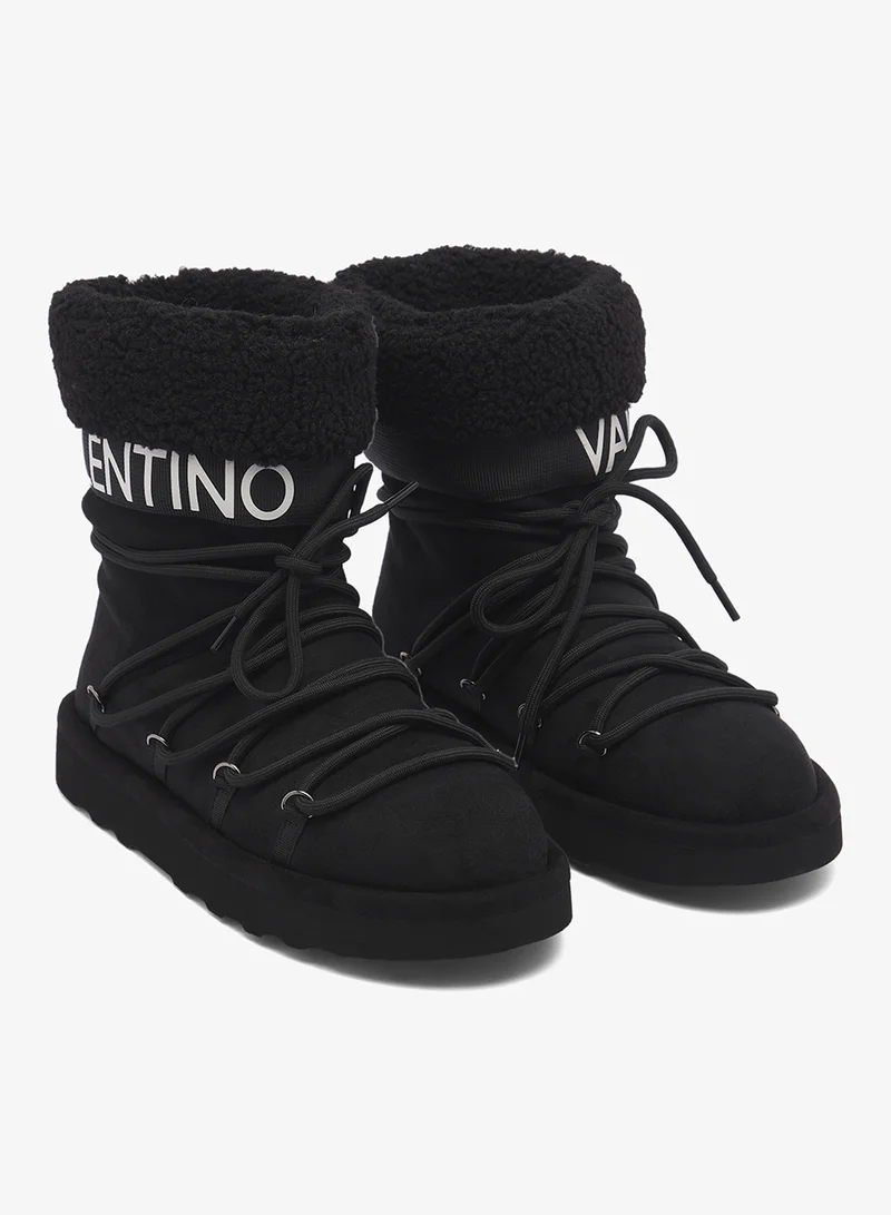 VALENTINO BY MARIO VALENTINO  Fur Detail Logo Ankle Snow Boots for Women | Best Price UAE